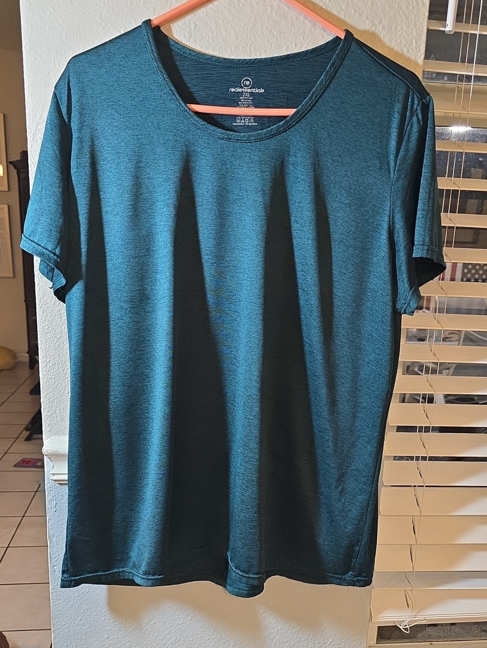 Real Essentials Women's Teal Crew Neck Short Sleeve Tee